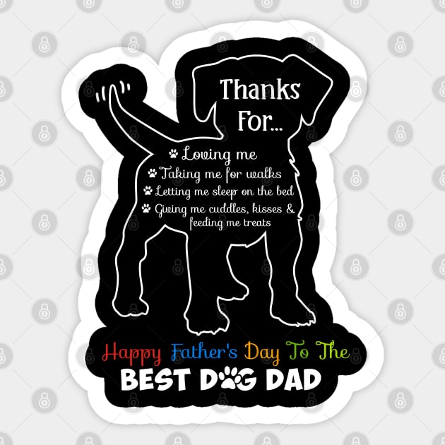 Happy Father's Day To The Best Dog Dad For Dog Lover Men Sticker by nikolay